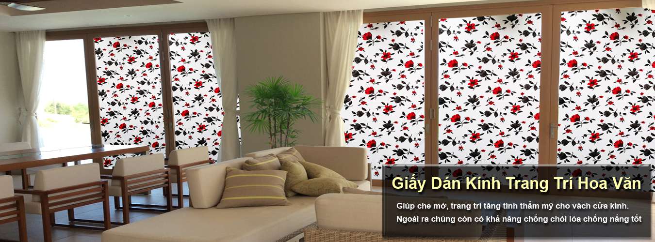 Giấy dán kính trang trí hoa văn